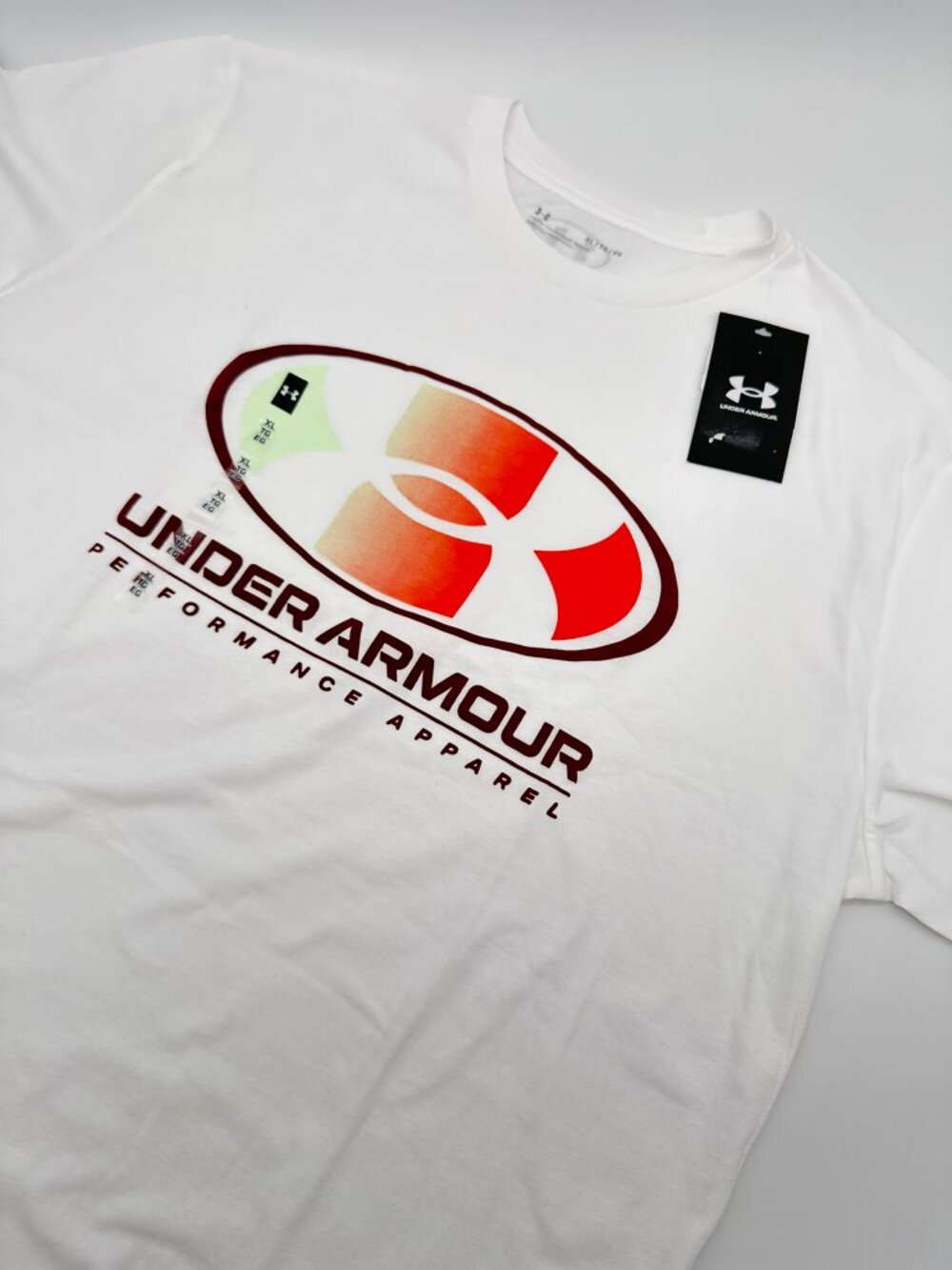 Under Armour Men's UA Multicolor Graphic Locker Tag S/S T-Shirt, Size XL, White